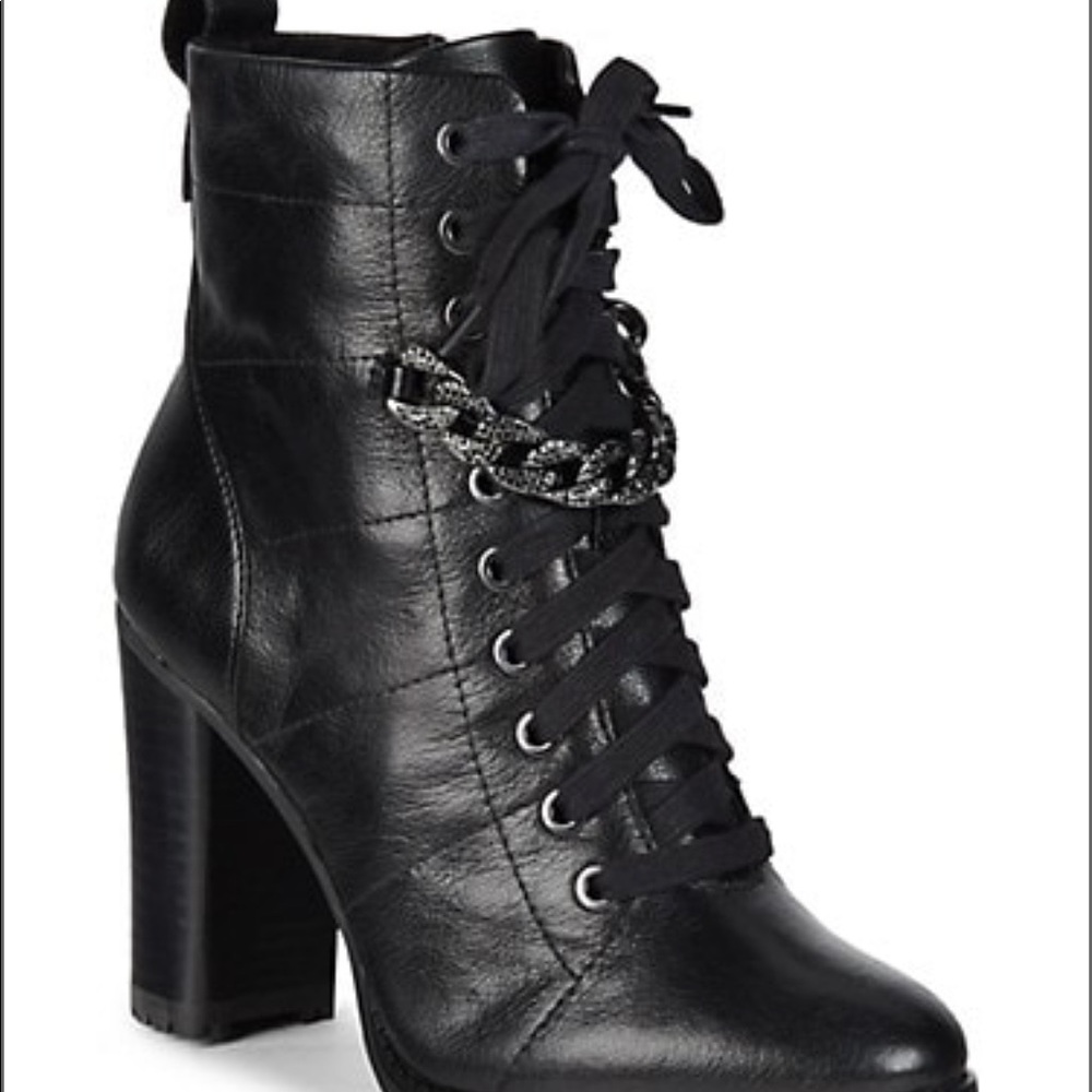 NEW LAGERFELD PARIS JADA LACE UP BOOTIES BLACK - Picture 3 of 7
